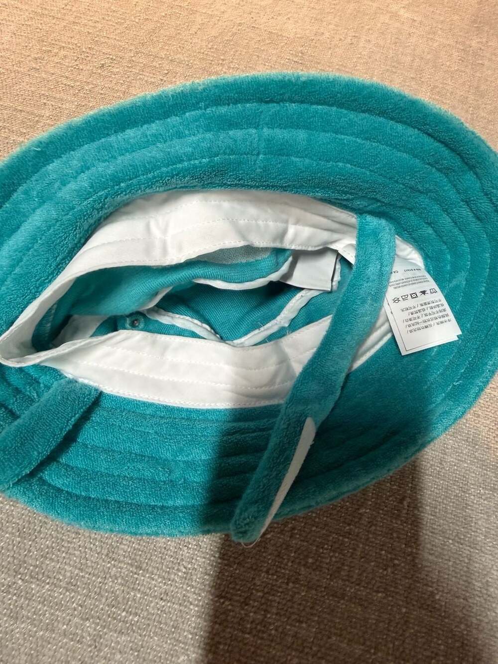 Nike Newborn 3M Terry Cloth Bucket Hat Turquoise - Picture 3 of 4